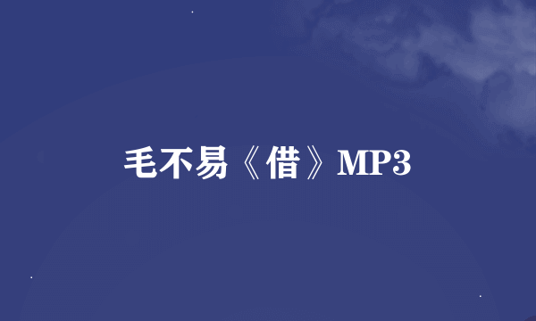 毛不易《借》MP3