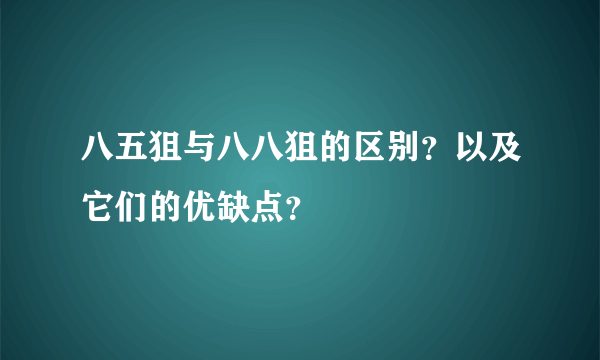 八五狙与八八狙的区别？以及它们的优缺点？