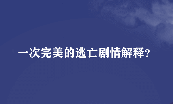 一次完美的逃亡剧情解释？