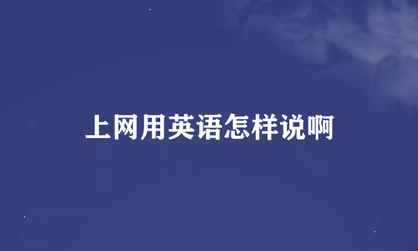 上网用英语怎样说啊