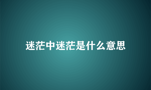 迷茫中迷茫是什么意思