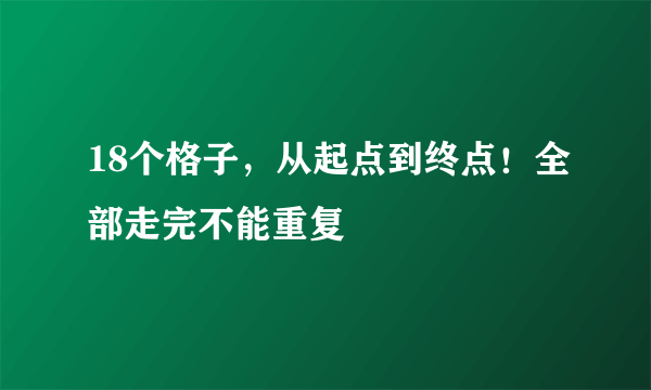 18个格子，从起点到终点！全部走完不能重复