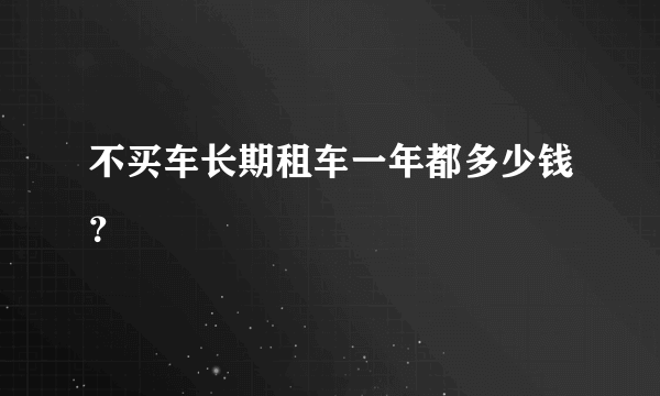 不买车长期租车一年都多少钱？