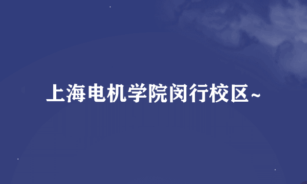 上海电机学院闵行校区~