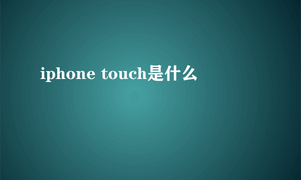 iphone touch是什么