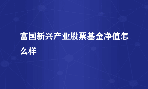 富国新兴产业股票基金净值怎么样