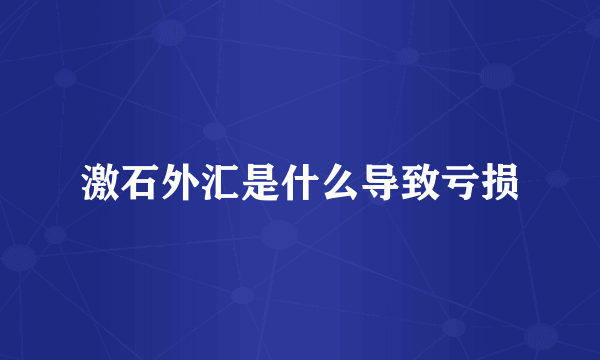 激石外汇是什么导致亏损