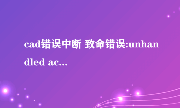 cad错误中断 致命错误:unhandled access violation writing 0x0002 exception at a24f88h