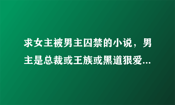 求女主被男主囚禁的小说，男主是总裁或王族或黑道狠爱女主，女主淡然聪明绝美或者迷糊可爱。现代文。