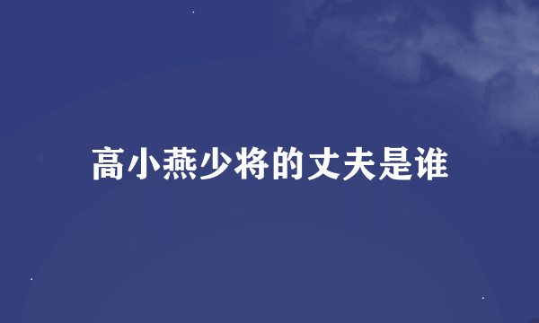 高小燕少将的丈夫是谁