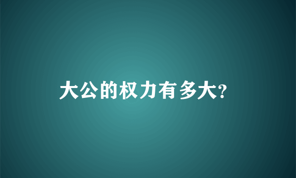 大公的权力有多大？