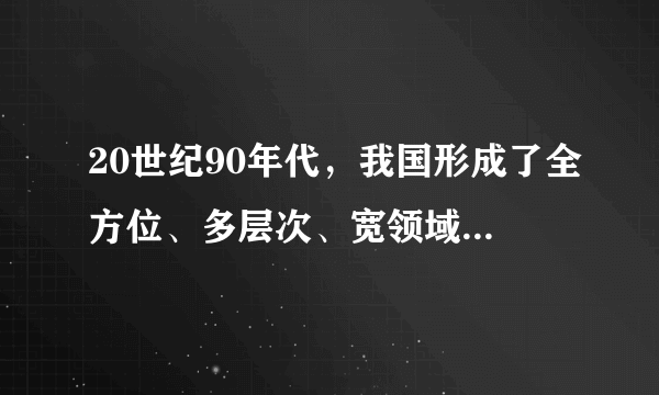 20世纪90年代，我国形成了全方位、多层次、宽领域的对外开放格局，其中“全 方位”是指（ ） 多选题