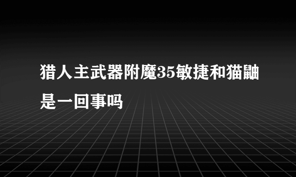 猎人主武器附魔35敏捷和猫鼬是一回事吗