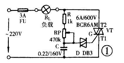 220v交流双向可控硅控制电压电路图