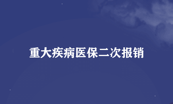 重大疾病医保二次报销