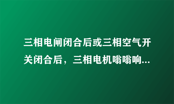 三相电闸闭合后或三相空气开关闭合后，三相电机嗡嗡响，不转或转速很慢，为什么