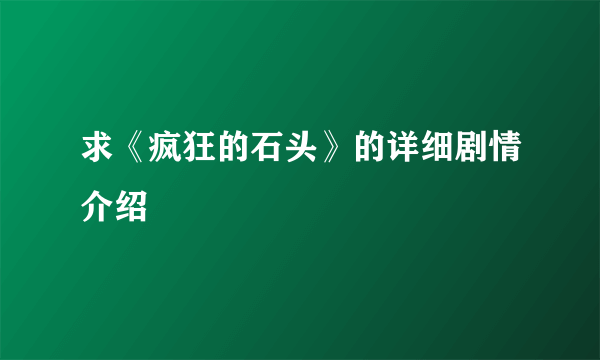 求《疯狂的石头》的详细剧情介绍