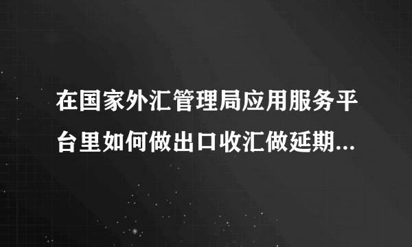 在国家外汇管理局应用服务平台里如何做出口收汇做延期收款报告？