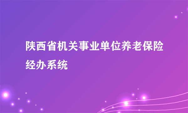 陕西省机关事业单位养老保险经办系统