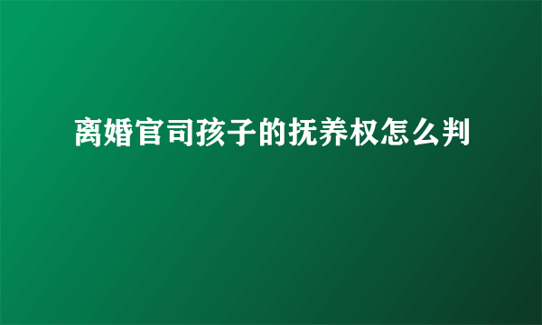 离婚官司孩子的抚养权怎么判