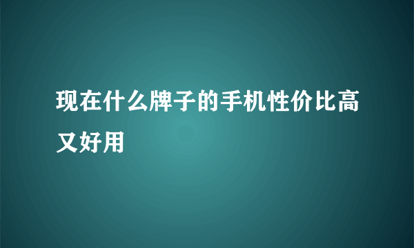 现在什么牌子的手机性价比高又好用