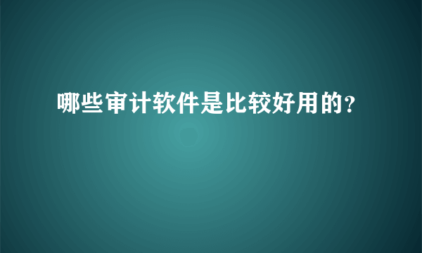 哪些审计软件是比较好用的？