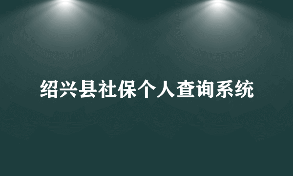 绍兴县社保个人查询系统