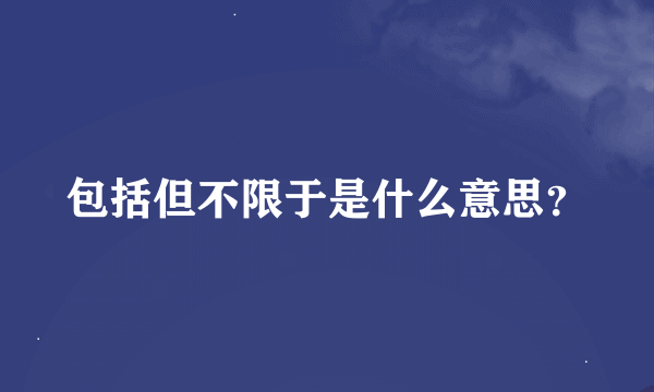 包括但不限于是什么意思？