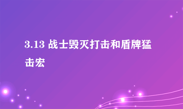 3.13 战士毁灭打击和盾牌猛击宏