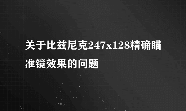 关于比兹尼克247x128精确瞄准镜效果的问题