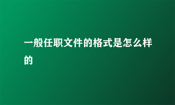 一般任职文件的格式是怎么样的