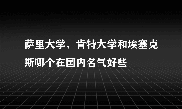 萨里大学，肯特大学和埃塞克斯哪个在国内名气好些