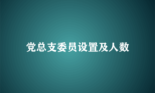 党总支委员设置及人数