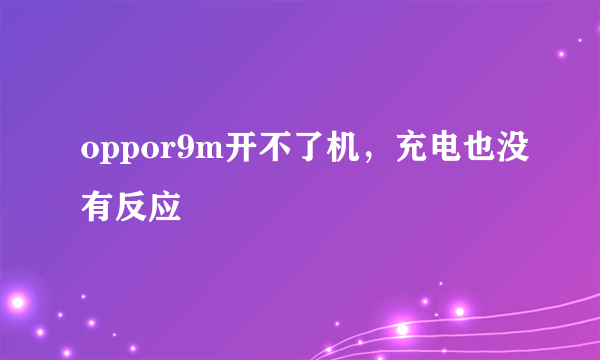 oppor9m开不了机，充电也没有反应