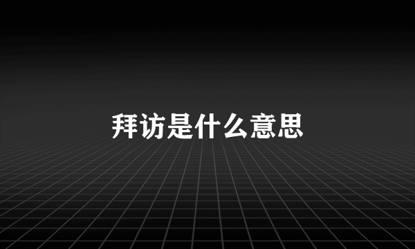 拜访是什么意思