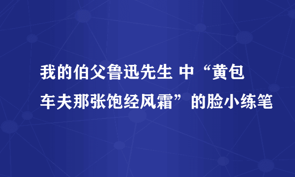 我的伯父鲁迅先生 中“黄包车夫那张饱经风霜”的脸小练笔