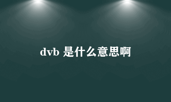 dvb 是什么意思啊