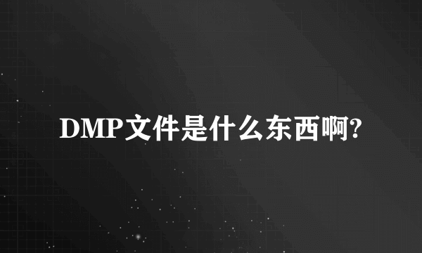 DMP文件是什么东西啊?