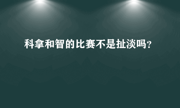 科拿和智的比赛不是扯淡吗？