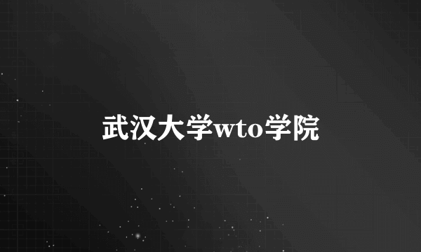 武汉大学wto学院