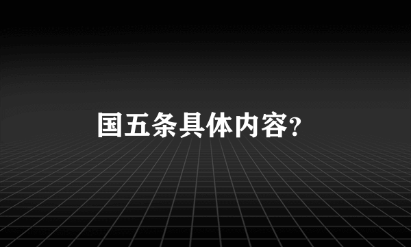 国五条具体内容？