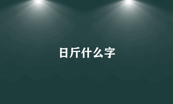 日斤什么字