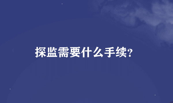 探监需要什么手续？