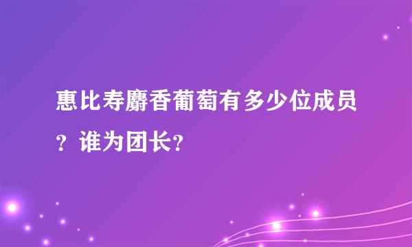 惠比寿麝香葡萄有多少位成员？谁为团长？