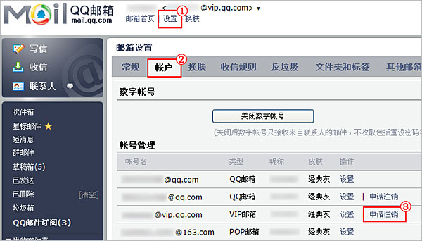 如何注销QQ邮箱帐号?