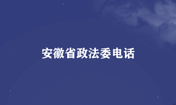 安徽省政法委电话