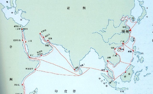 求海上丝绸之路清楚的路线图