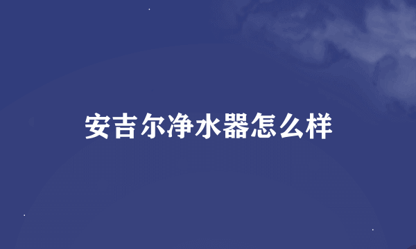 安吉尔净水器怎么样