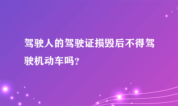 驾驶人的驾驶证损毁后不得驾驶机动车吗？