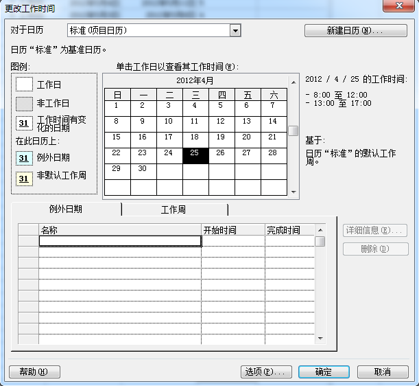 PROJECT2007工期里的工作日怎么设置成双休日也算工作日的